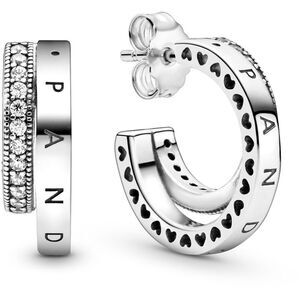 PANDORA Pave Double Hoop Earrings